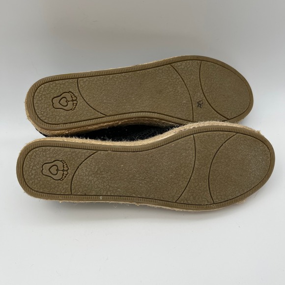 Skechers BOBS Highlights 2.0 Black Crochet Lace Espadrille Flats Womens 8 34103